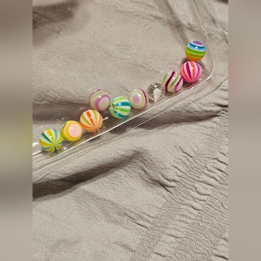 10 Beads Assorted Colours for Earrings